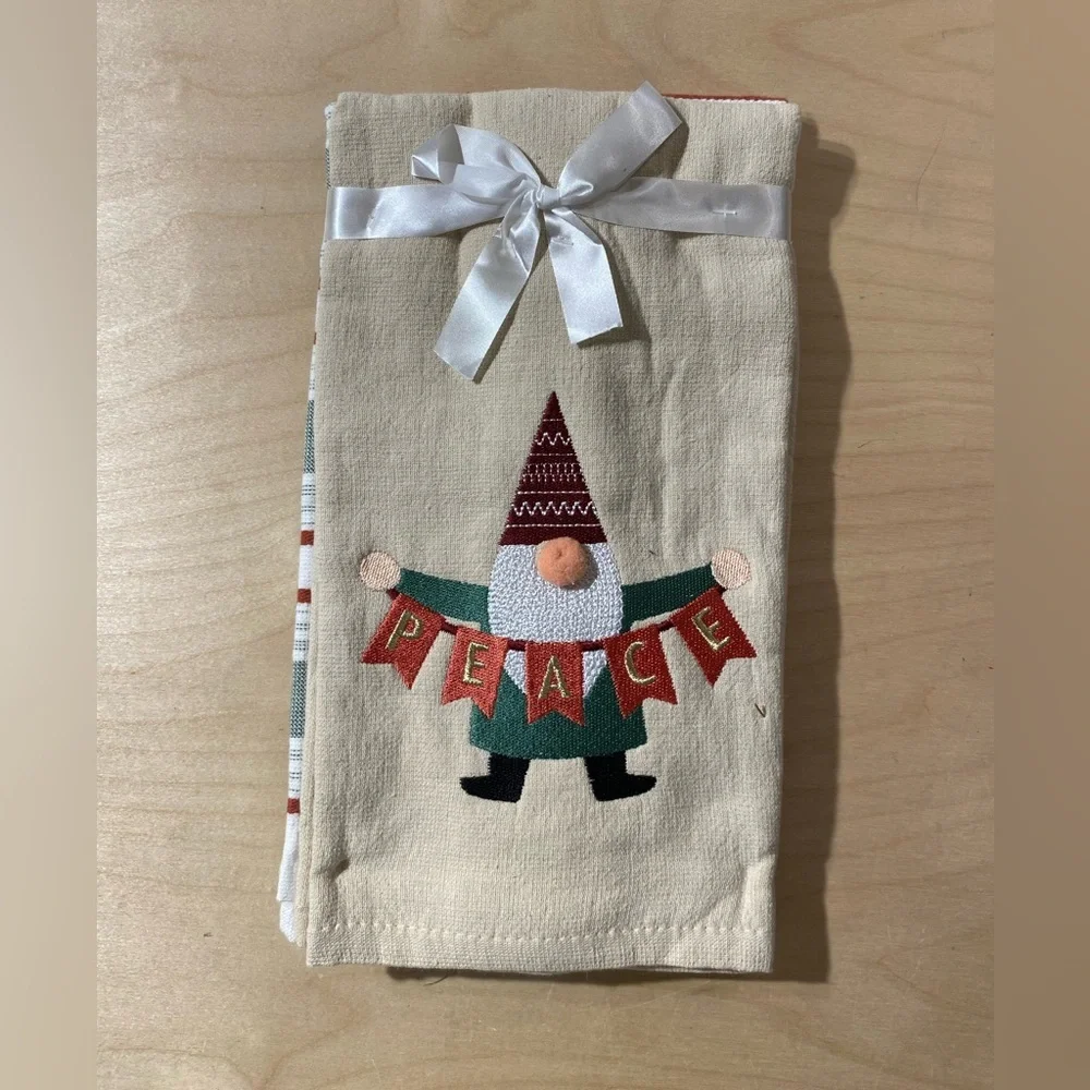 Set of 2 Festive Gnome Kitchen Towel (NH)